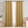 Jinchan Sterling Linen Textured Room Darkening Curtains