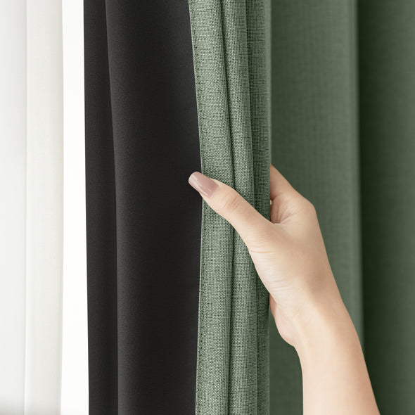 Jinchan Langley Blackout Room Darkening Curtains