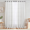 Jinchan Sterling Linen Textured Room Darkening Curtains