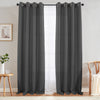 Jinchan Sterling Linen Textured Room Darkening Curtains