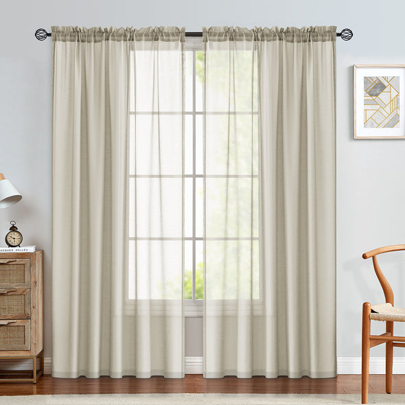 Jinchan Tuscany Sheer Light Filtering Curtains