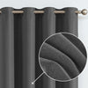 Jinchan Sterling Linen Textured Room Darkening Curtains