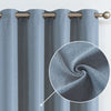 Jinchan Sterling Linen Textured Room Darkening Curtains