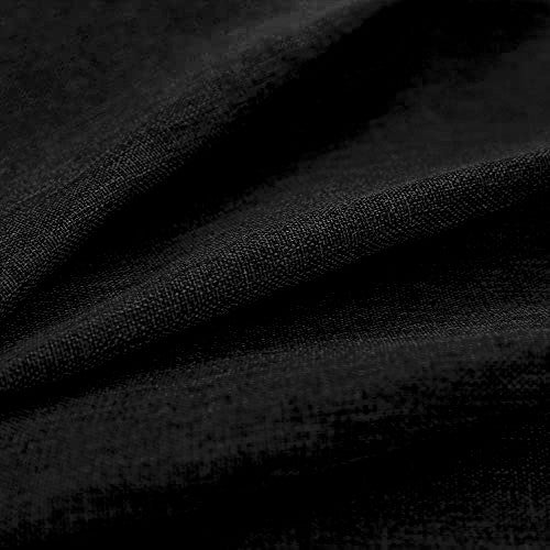 Jinchan Sterling Linen Textured Room Darkening Curtains