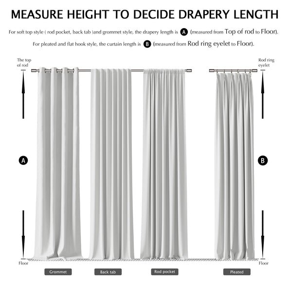 Jinchan Langley Blackout Room Darkening Curtains