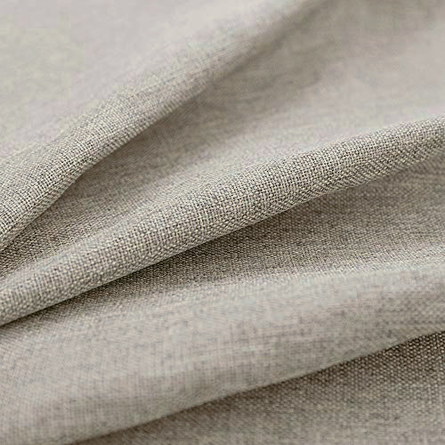 Jinchan Sterling Linen Textured Room Darkening Curtains
