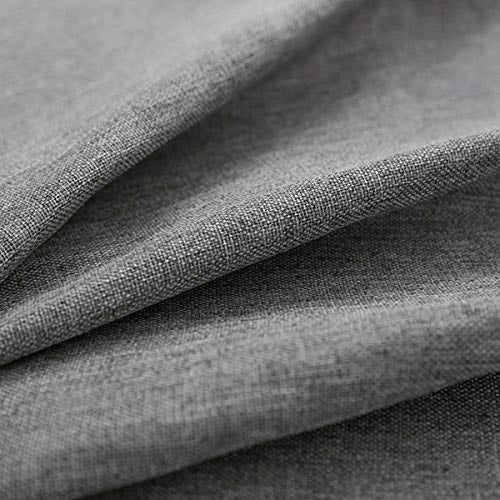 Jinchan Sterling Linen Textured Room Darkening Curtains
