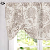 Valance Curtain Kitchen Farmhouse Linen Scroll Paisley Valance for Bedroom Bathroom Decor Floral Printed Tie Up Valance 18 Inch 1 Panel Rod Pocket