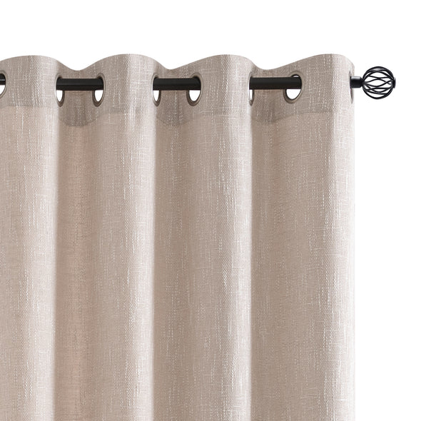 JIANCHAN Linen Textured Off Linen Look Curtains for Bedroom Window Treatments Drapes 2 Panels