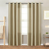 Faux Silk Curtains Bedroom Dupioni Grommet Light Reducing Drapes 1 Pair