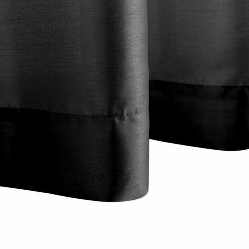 Faux Silk Curtains Bedroom Dupioni Grommet Light Reducing Drapes 1 Pair