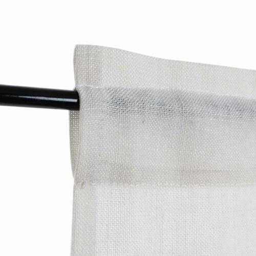 Linen Tier Curtains Rod Pocket Kitchen Living Room Flax Rustic 2 Panels