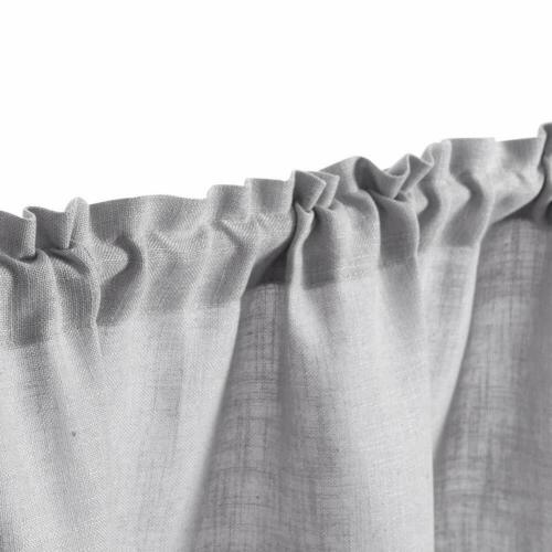 Linen Tier Curtains Rod Pocket Kitchen Living Room Flax Rustic 2 Panels