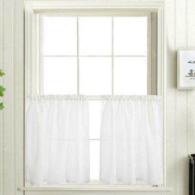 Tier Curtains Semi Sheer Short Curtains Kitchen Casual Weave Cafe Curtain 1 Pair