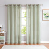 Linen Textured Curtains Stripe Pattern for Living Room Grommet Top 2 Panels
