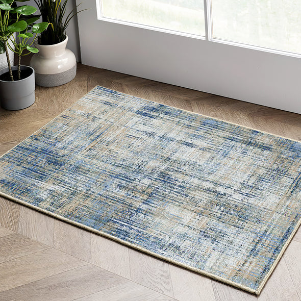 JINCHAN Area Rug Modern Rug Abstract Floor Mat Print Rug Foldable Thin Rug Colorful Overdyed Distressed Indoor Mat Contemporary Carpet for Living Room Dining Room Bedroom