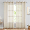 Sheer Curtains for Bedroom Light Filtering Drapes Casual Airy Voile Open Weave Grommet Top Window Treatments 2 Panels