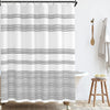 Black and White Shower Curtain Fabric Shower Curtain for Bathroom Modern Black Striped Shower Curtain Summer Waterproof in Bath 70x72 inches Long Shower Curtains Set with Curtain Hooks 1 Panel