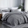 JINCHAN Queen/Full Size Quilted Coverlet Bedspread Set - Luxury 3-Pieces Quilt Set Solid Floral Embossed Bed Cover - Comforter Lightweight Bedding Set with 2 Pillow Shams Grey