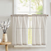 JINCHAN Kitchen Curtains Striped Tier Curatins Linen Curtains Cafe Curtains for Living Room Bedroom Bathroom Farmhouse Country Rustic Curtains Rod Pocket 2 Panels