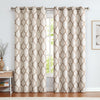 Moroccan Tile Linen Textured Curtains Printed Curtain Panel Bedroom Living Room Thermal Insulated Window Treatment 1 Panel