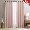SKYE // Linen Textured Room Darkening Curtains With Grommet Top Design