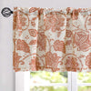 Valances for Window Linen Textured Valance Curtain for Kitchen Rod Pocket Small Window Curtains Medallion Design Rustic Jacobean Floral Printed Valance 1 Panel 18 Inch