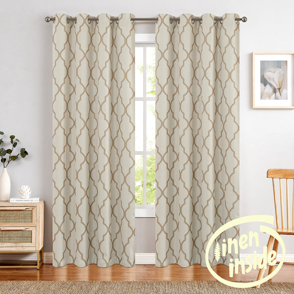 Curtains Living Room Darkening Drapes Bedroom Linen Textured Window Treatment One Panel