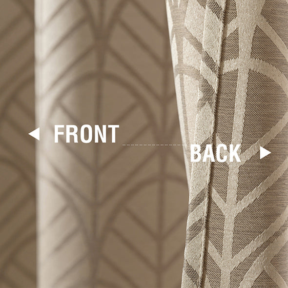 VIOLA // Round Leaf Pattern  Jacquard Curtain Grommet Ring Top