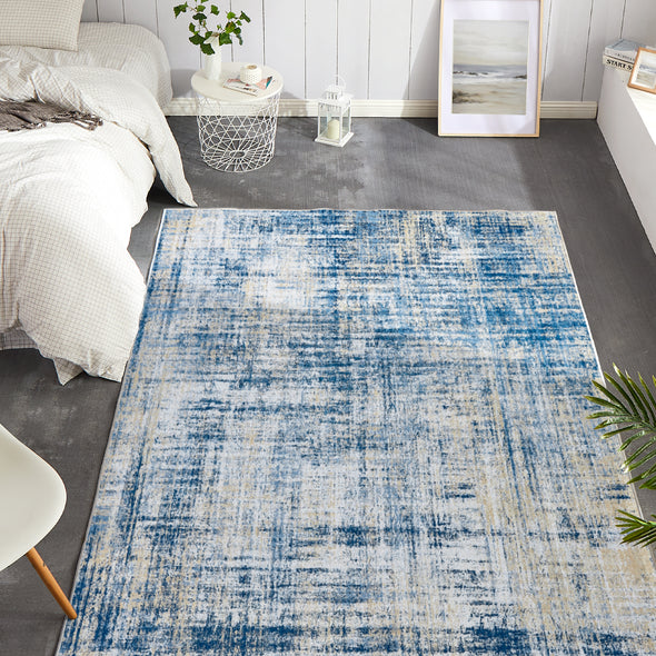 JINCHAN Area Rug Modern Rug Abstract Floor Mat Print Rug Foldable Thin Rug Colorful Overdyed Distressed Indoor Mat Contemporary Carpet for Living Room Dining Room Bedroom