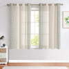 Linen Curtains Bordered Boho Curtains Embroidered Drapes Light Filtering Privacy Window Treatment Set for Living Room Bedroom Grommet Top 2 Panels