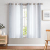 Embroidered Window Curtains Geometry Linen Curtains Grommet Window Treatment Set for Living Room Bedroom 2 Panels