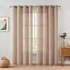 Jinchan Boho Curtains Linen Curtains for Living Room Farmhouse Curtains 63 Inch Length Geometric Striped Mudcloth Grommet Country Curtains 2 Panels