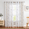 JINCHAN Linen Textured Curtains for Living Room Long Embroidered Design Window Curtains Privacy Flax Linen Look Window Treatment Set for Bedroom Grommet Top 2 Panels