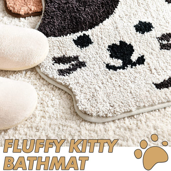 Area Rug Bath Mat Cute Cat Bathroom Rug Bathmat Pet Rug Door Mat Water Absorbent Non-Slip 1'5"x 2'2" Beige