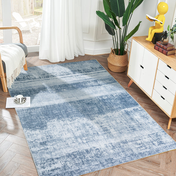 JINCHAN Area Rug Modern Abstract Rug Indoor Contemporary Carpet Foldable Thin Rug Kitchen Bathroom Rug Print Floor Cover Soft Mat Non Slip for Bedroom Living Room Dining Room Nursery