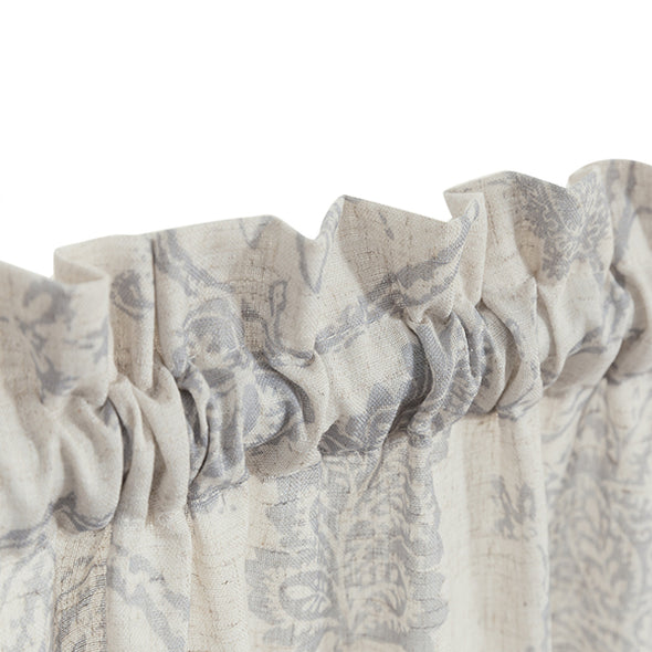 ISA // Paisley Scroll Print Linen Textured Tier Curtains