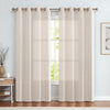 JINCHAN Linen Curtains for Bedroom Living Room Light Filtering Window Curtains 2 Panels Grommet