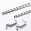Adjustable Window Curtain Rod Decorative Silver Rod with Brackets, 3/4 inch Diameter