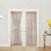 French Door Panel Curtains Privacy Sheer Door Curtain Panels Linen Look Textured French Door Curtains