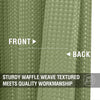 Kitchen Curtains Waffle Textured Tier Curtains Light Filtering Cafe Curtains for Bathroom Rod Pocket 2 Panels