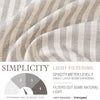 Stripe Pattern Valance Linen Textured Short Curtains for Kitchen Bathroom Rod Pocket 1 Panel 16"
