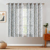 Linen Farmhouse Curtains for Living Room Floral Print Window Curtains Semi Sheer Drapes for Bedroom Country Light Filtering Curtain Grommet Top 2 Panels