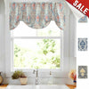 Damask Printed Tie-up Valances for Windows Multicolor Linen Textured Curtain