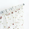 Flower Sheer Curtains Floral Embroidered for Girls Room Rose Buds Retro Voile Curtain