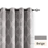 Blackout Curtains Morrocan Tile Print Quatrefoil Grey for Bedroom  2 Panels