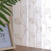 Embroidered Sheer Curtains for Living Room Botanical Tile Window Curtains 2 Pane