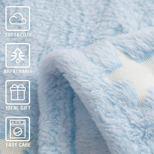 A  Soft Star Blue Throw Blanket  Can Glow in The Dark