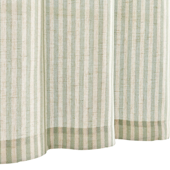 Stripe Pattern Valance Linen Textured Short Curtains for Kitchen Bathroom Rod Pocket 1 Panel 16"