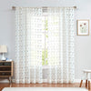 Floral Sheer Curtains Embroidered for Girls Room Rose Buds Retro Voile Curtain Panels